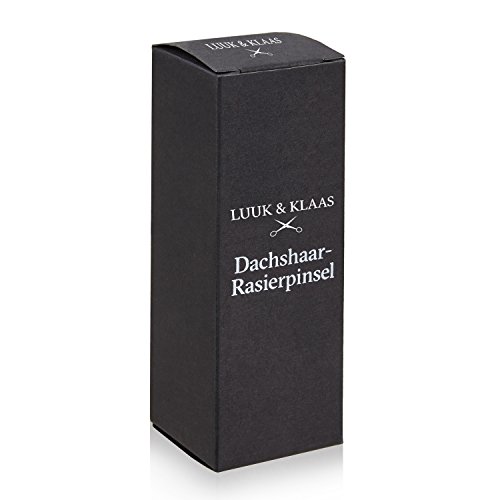 LUUK & KLAAS Dachshaar-Rasierpinsel aus 100% echtem, reinem Dachshaar mit Griff in hochwertiger Ebenholzoptik | 2 Jahre Zufriedenheitsgarantie | Rasierschaum-Pinsel, Rasurzubehör - 6