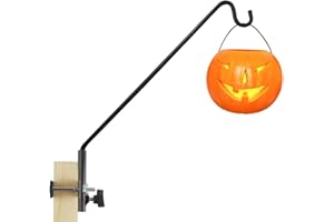 MIXXIDEA Heavy Duty Metal Plant Hook, 360° Rotatable & Length Adjustable, Supports Bird Feeders, Planters, Wind Chimes & More, Max 40 lbs, Fits Rails Up to 2.5 Inch Thick