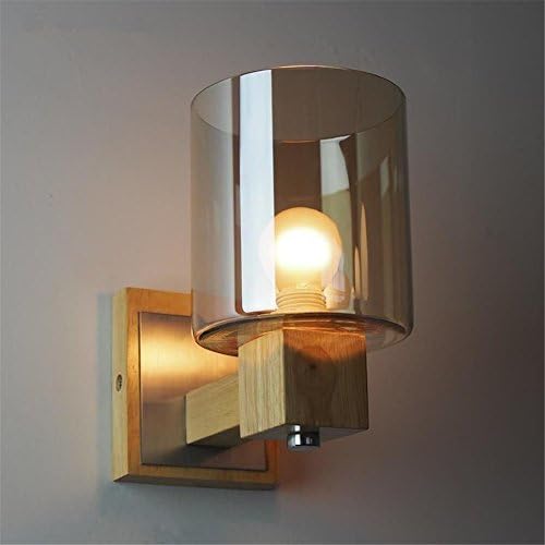 CHQSXYSJ Concise Vintage Mini traditional Pendant Light Fixtures/Classic Pendant Lights The Nordic Minimalist Creative Idyllic Bedroom Before The Mirror Lamp Head Crystal Amber Glass Wall Lights ,20*18CM Logs