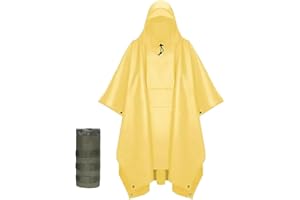 Urby Plus Size Adult Rain Poncho with Hood, Poncho Para Lluvia, Tactical Ponchos Adult For Camping, Hiking, Travel, Outdoors
