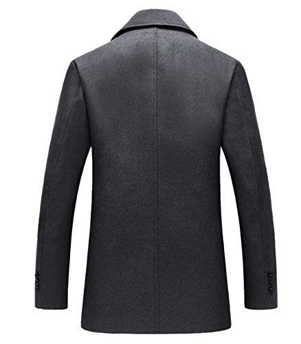 YIFAN DREAM-Herren Wollmantel Trenchcoat|Wärmemantel für Männer|Business Überzieher Anzug |Wolljacke Parka Männer Windbreaker Outwear Cardigan (Grau, S)