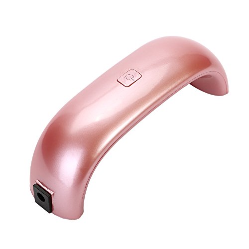 TKOOFN 9W LED CCFL Nail Art UV Lamp Light Gel Nail Polish Dryer Curing Machine with UK Plug - Pink