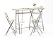 3 PCs Dining Table and Chairs Stools Kitchen Breakfast Set Bar Seat Wooden Furniture Beech