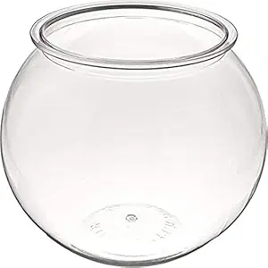 nogaiya Fish Bowl Glass Product Round Shape Transparent crystel Glass (Pack of 1)