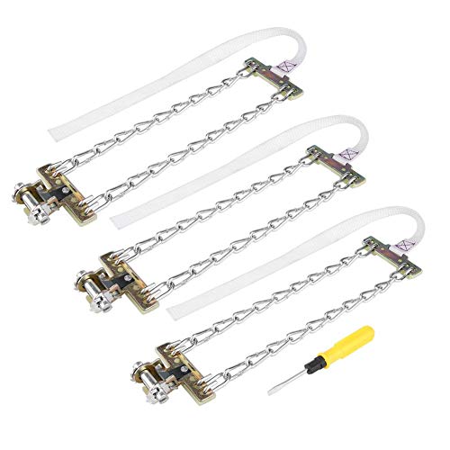 Gorgeri  Catena in acciaio antisdrucciolo per pneumatici antisdrucciolo per catena da 3 pezzi per pneumatici per auto SUV (235-285 mm)