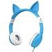 Produktbild Kopfhörer für Kinder, iClever am Ohr verdrahtet Kinder Kopfhörer für Jungen und Mädchen Weihnachtsgeschenke, Kid Friendly Cat Kopfhörer für Kindle Fire Samsung iPad Tabletten Big Weihnachtsgeschenk Blau