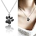 Produktbild XZZZBXL Damenhalskette Vintage Crystal Pet-Anhänger mit Halskette Strass schwarz Hund Katze Pfote Footprint Tierfreunde Party Schmuck Geschenk für Mädchen