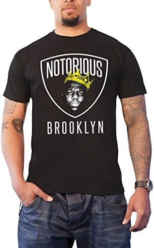 Biggie Small T Shirt Notorious B.I.G Brooklyn Crown Logo Official Mens Black M
