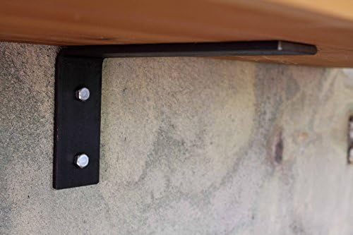 Metal Shelf Brackets 130mm 225mm Industrial Steel Rustic Farmhouse Style (Set of 2 Brackets) (225mm SHELF BRACKETS & FIXINGS)