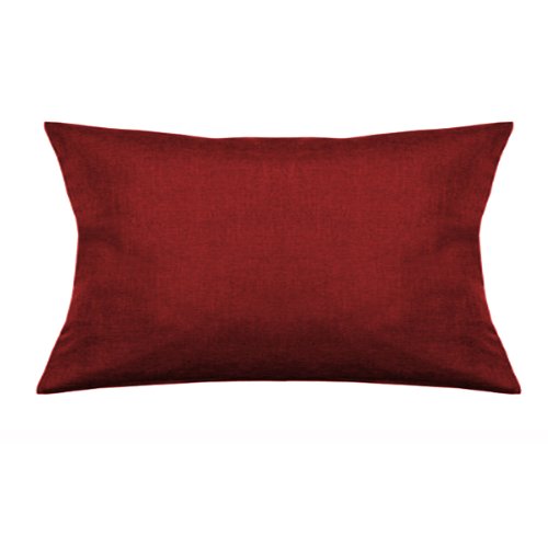 Brilliant 2 x Kissenhüllen – Farbe & Größe wählbar – Eckig 40 x 60 cm Farbe wählbar – Dunkelrot / Rot UNI Einfarbig mit Lotus Effekt - 2