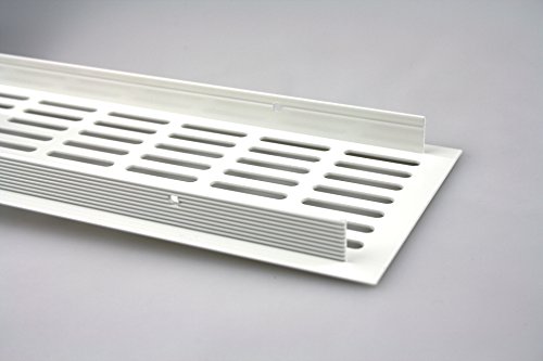 Aluminium Lüftungsgitter Stegblech Lüftung 100mm x 600mm in verschiedenen Farben (Weiss pulverbeschichtet) - 2