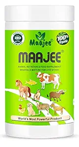 MAAJEE Animal Nutrition & Feed Supplement Minerals Mixture | for Live Stock Improvement in Milk Yield, Milk Fat & SNF Content (for All Animals) | Weight Gainer 908gm