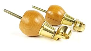 Massivholz Möbel Füße mit Messing Rollen Set von 4 Eiche Ersatz Beine