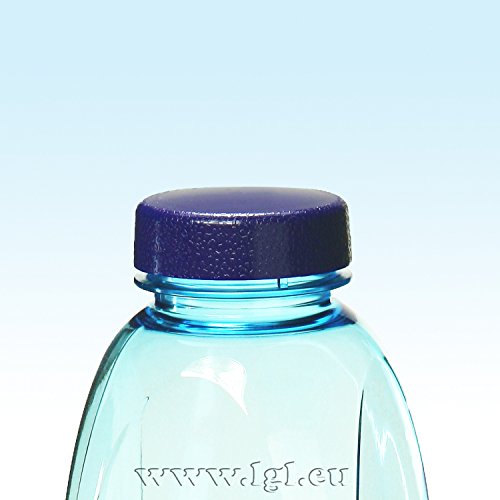 3er Set Trinkflaschen 0,5-0,75-1L Wasserflaschen + 3 x Trinkdeckel - 6