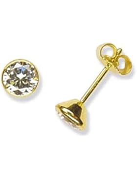 Schmuck-Pur Echt 333/- Gold Solitär-Zirkonia-Ohrstecker 5 mm Steindurchmesser