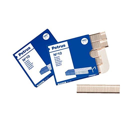 Petrus Grapas  10 hojas  Largo 4 mm  1000 grapas  Modelo 10  55706