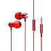 Produktbild Yowablo Audio Kopfhörer - Langlebig In-Ear-Kopfhörer Kopfhörer Stereo In Ear Metall Bass Kopfhörer mit Lautstärkeregler 3,5 mm ( rot )