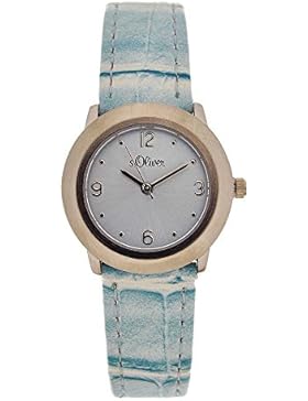 s.Oliver Damen-Armbanduhr Analog Quarz Leder SO-15063-LQR
