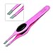 PROFESSIONAL SLANTED GRIPPY EYEBROW TWEEZERS HAIR BEAUTY TWEEZER GRIPPED (Pink)