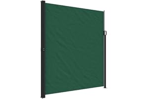 vidaXL Seitenmarkise, Sichtschutz Ausziehbar, Windschutz Sonnenschutz für Garten Balkon Terrasse, Seitenrollo Seitenwandmarkise, Dunkelgrün 220x500cm