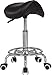 Massage Imperial® iSTOOL Chrome Gas Lift Massage Stool Beauty Therapy Reiki Height Adjustable Salon Swivel Manicure Tattoo Stools Chair Portable Massage Table - Black