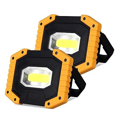 T-SUN Projecteur LED Extérieur 30W, T-SUN Projecteurs Travail Rechargeable, Orientable 180°, IP65 Étanche, 3 Modes, Lumière Extérieur é Tanche (2 COB) pour Prises de Courant, Camping, Secours.