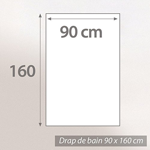 Badehandtuch, 90 x 160 cm, Waben, PURE WAFFLE 300 g/m², blau See - 3