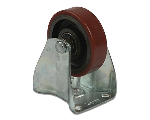 RUOTA FISSA IN POLIURETANO CON PIASTRA NAGF 100 MM.