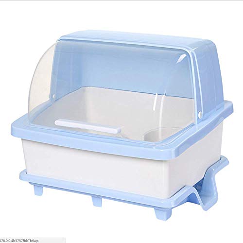 Preisvergleich Produktbild Llhh Küche Aufbewahrungsbox Besteck Aufbewahrungsbox Obst Lagerregal Abtropfbrett Schrank Mit Deckel Kunststoff Ablaufgestell Multi-Funktion, Rosa,Blue