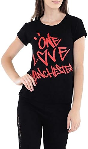 MCR Girls Ladies Printed Celeb Concert Party ONE LOVE MANCHESTER Tee T Shirt TOP 8-14 (S/M (8-10), MCR Black T-Shirt)