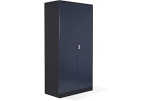 ‎SCHRANK & STUHL Schrank & Stuhl XXL Werkzeugschrank – Werkstattschrank mit 4 höhenverstellbaren Fachböden, Stahlschrank für Werkzeuge, 195 x 92 x 60 cm (H x B x T), Schwarz/Anthrazit