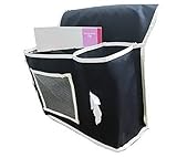 ACMEDE Bett Organizer Nachttischtasche Ordnungssysteme zum Aufhängen Tasche mit 6 Fächer für Armbanduhr,Handy,Sonnenbrille,magaazines,Schwarz