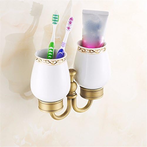 STAZSY Toothbrush glass and double Cup holders on continental antique brush toothbrush Cup glass mug Cup bathroom accessories, toothbrush glass