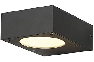 SLV Natynkowa oprawa ścienna QUADRASYL SLV/oświetlenie ścian, ścieżek, wejść, zewnętrzny reflektor punktowy LED, natynkowa lampa zewnętrzna, lampa ogrodowa / GX53 IP44 11 W, kolor antracyt