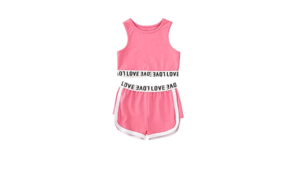 chaochao Top Senza Maniche e Pantaloncini per Abiti Sportivi Estivi Rosa  per L'Estate e Tutti i Giorni (Rosa, 1-2 Anni) : Amazon.it: Abbigliamento