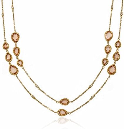 Riccova Arctic Mist Champagne Teardrop Two Strand 2 Strand Chain Necklace 16" +2