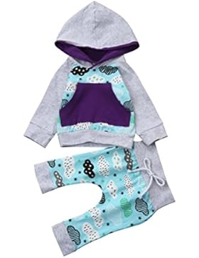 Babykleidung Babymode Babyklamotten Longra Baby Mädchen Jungen Wolken Langarmshirt kapuzenpullover und Lang Hose...
