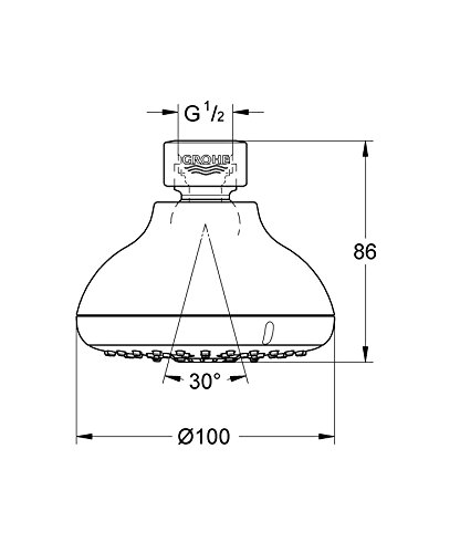 GROHE Tempesta Neu 100 Kopfbrause, 4 Strahlarten, 9,5 l/min 27606000 - 2