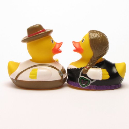 DUCKSHOP | Bayrisches Badeentenpaar | Quietscheente | L: 7,5 cm - 2