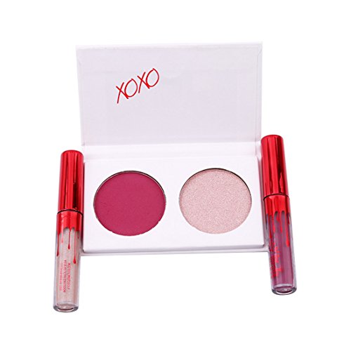 VWH Profi Lidschatten Concealer Makeup Eyeshadow Palette mit 2 pcs Lipgloss Lippenstift Kosmetik