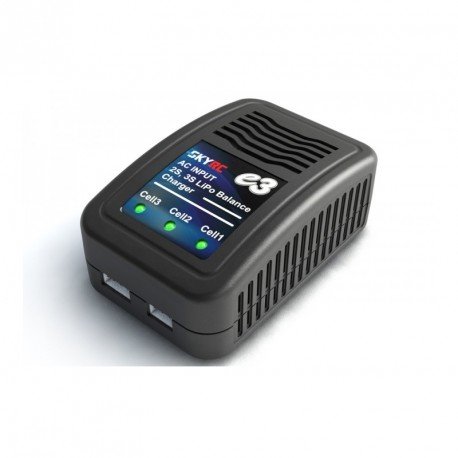 SkyRC E3 Negro - Cargador (100-240 V, 50/60 Hz, 1,2 A, 57 mm, 88 mm, 35 mm)