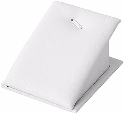 Fixuk Fashion Velvet Holder Necklace Pendant Chain Jewelry Display Stand Show Rack (White)