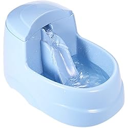 Anself - Dispensador de Agua Fuente Automático para Perros Gatos Mascotas, con Filtro, 2.5 Litros (Estilo Cascada, Color Azul)
