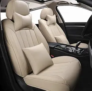 3D FRONTLINE PU Leather Car Seat Cover Beige for Honda City