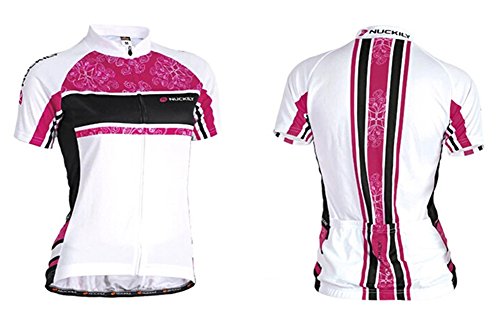 West Biking Damen Sommer-Fahrradbekleidung, Atmungsaktiv, schnelltrocknend, kurzärmelige Jacke / Trikot mit durchgehendem Reißverschluss und Gepolsterter Radlerhose - 5