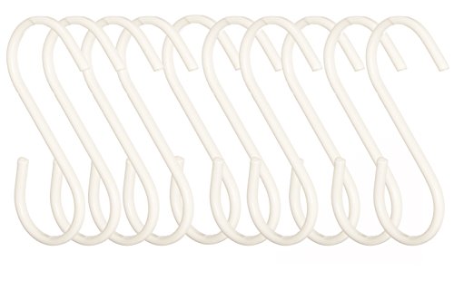 Premier Housewares 507208 Set of 10 Sorello Hanging Hooks, Iron, White, 1 x 5 x 8 cm