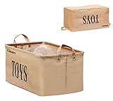 GIMARS Große Spielzeugkiste 20 Zoll Spielzeug Aufbewahrungskiste Spielzeugbox Jute faltbar Aufbewahrungsbox - 6