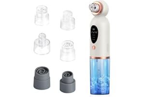 Aspiratore Punti Neri Professionale, Lrbsule Aspiratore Punti Neri Rimozione dei Grassi 6 Testine per Estrattore 3 Modalità di Aspirazione, Ricarica USB Blackhead Removal