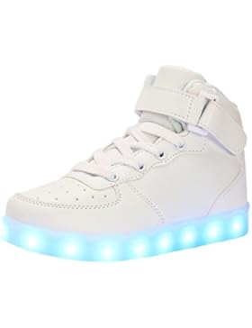 bevoker Leucht Schuhe Kinder High Top LED Turnschuhe Blinkschuhe für Mädchen Jungen Unisex