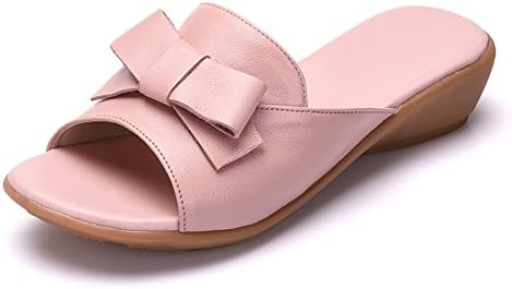 Tendon soles for ladies sandals in The summer Flat bow slippers-A Foot length=24.3CM(9.6Inch)